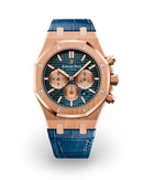 Audemars Piguet Royal Oak Selfwinding Chronograph Rose Gold 'Blue' Alligator Strap 41mm